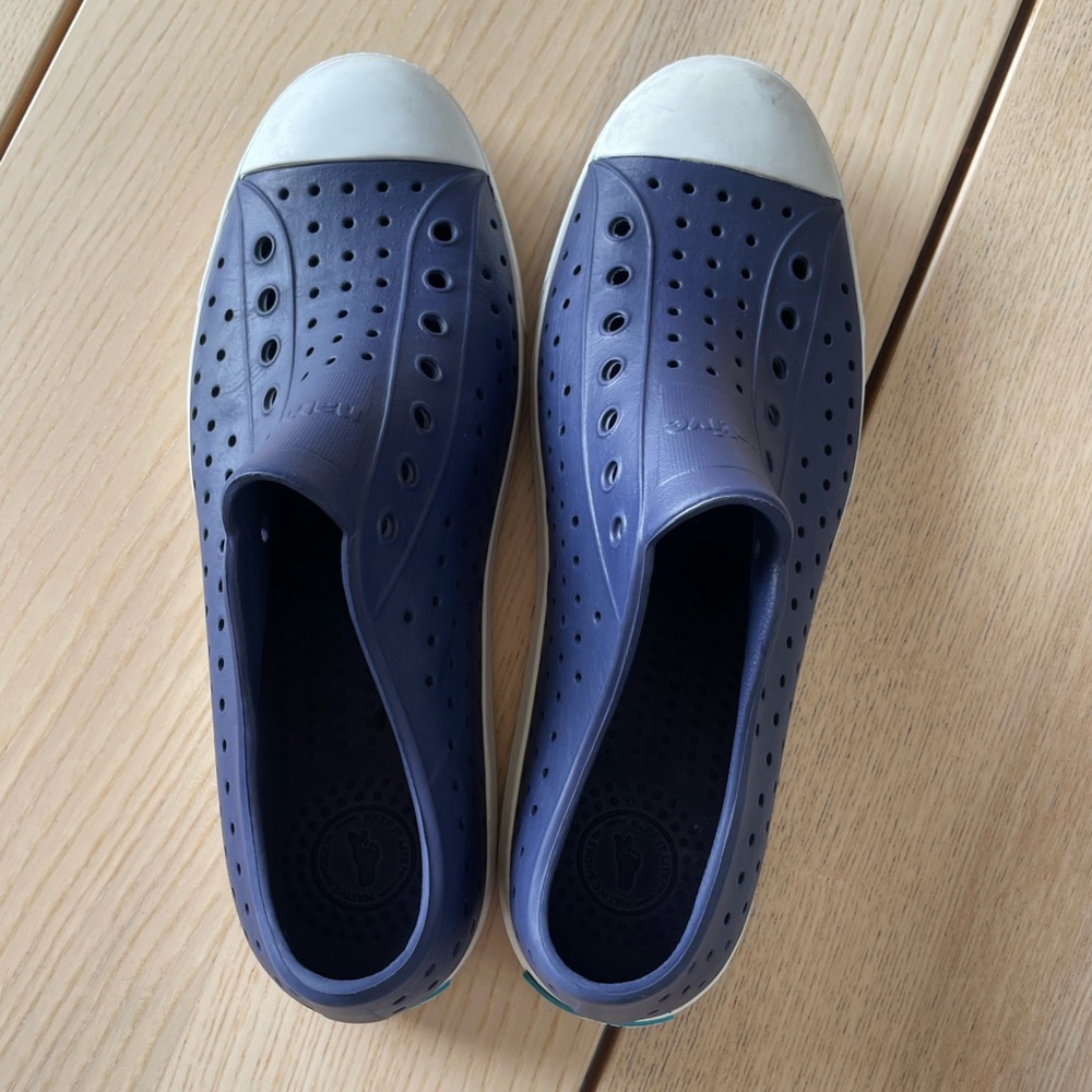 Native Jefferson Slip-On Sneakers in Navy and White